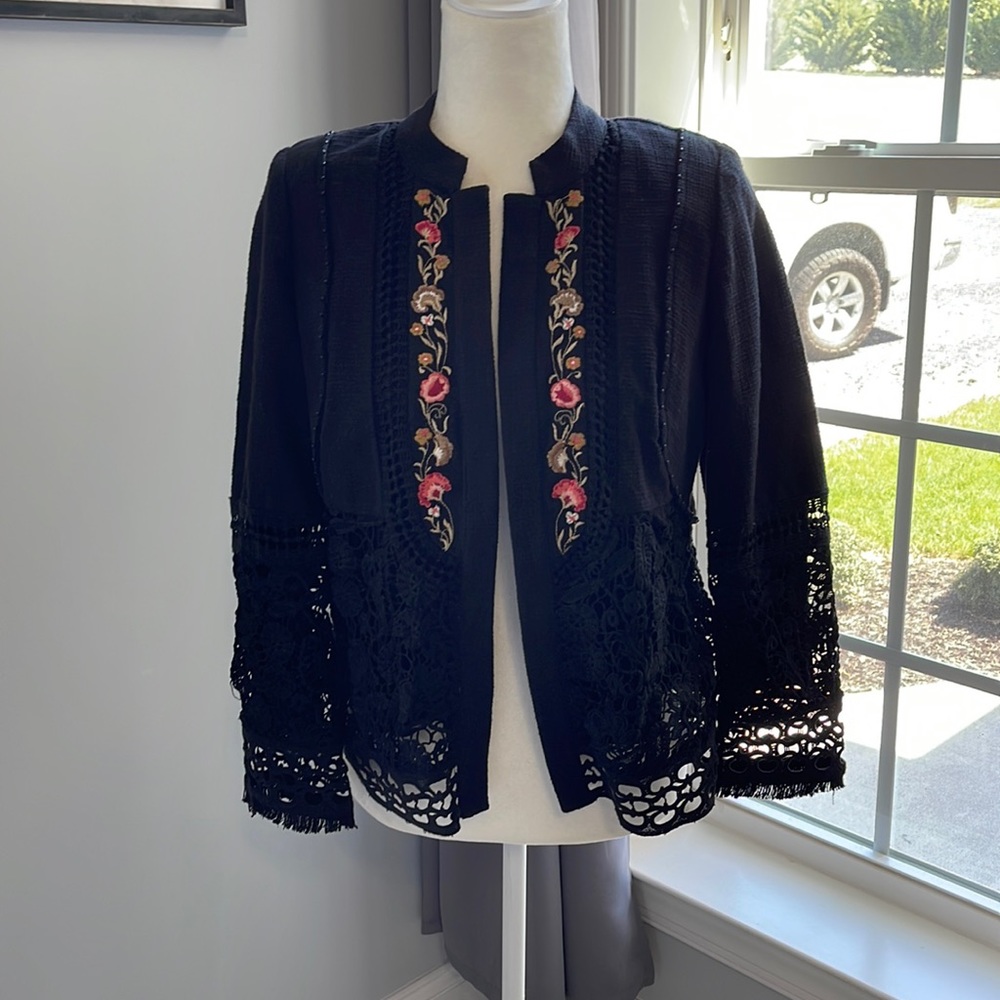 Black and Floral Chicos Jacket